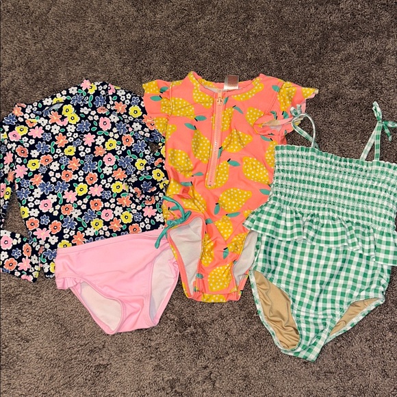 Toddler girl 2T rash guard, one piece and bikini swimsuits bundle! - Picture 1 of 3